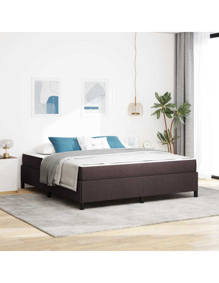 Letto a molle Marrone Scuro 180 x 200 cm Tessuto