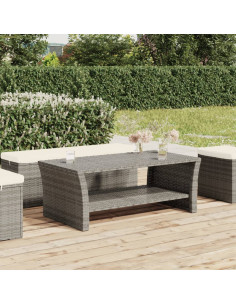 Tavolino Grigio 100x50x40 cm in Polyrattan