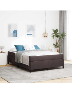Letto a molle con materasso Marrone Scuro 140 x 190 cm Tessuto