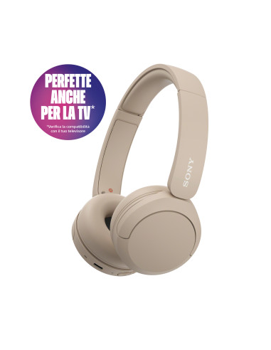 Sony WH-CH520 Auricolare Wireless A Padiglione Musica e Chiamate USB tipo-C Bluetooth Base di ricarica Crema