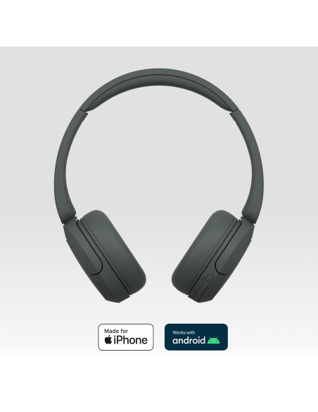 Sony Cuffie Bluetooth wireless WH-CH520 - Durata della batteria fino a 50 ore con ricarica rapida, stile on-ear - Nero