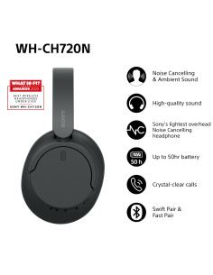 Sony WH-CH720N Cuffie Bluetooth wireless con cancellazione del rumore - Durata della batteria fino a 35 ore e ricarica rapida -  2