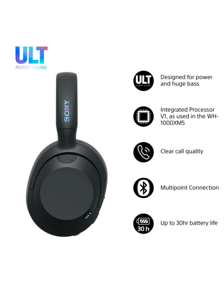 Sony ULT WEAR - Cuffie Bluetooth Wireless con ULT POWER SOUND, bassi profondi, Noise Cancelling, ottima qualità delle chiamate,