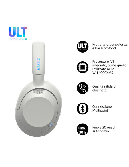Sony ULT WEAR - Cuffie Bluetooth Wireless con ULT POWER SOUND, bassi profondi, Noise Cancelling, ottima qualità delle chiamate,
