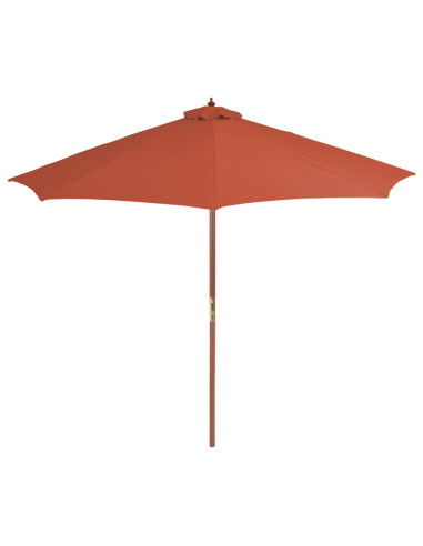 Ombrellone da Esterni con Palo in Legno 300 cm Terracotta