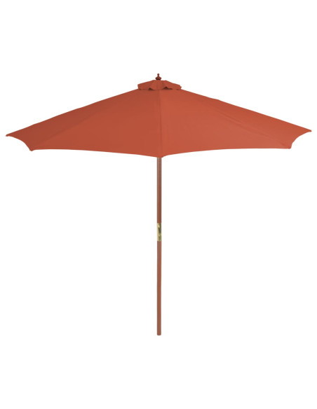 Ombrellone da Esterni con Palo in Legno 300 cm Terracotta