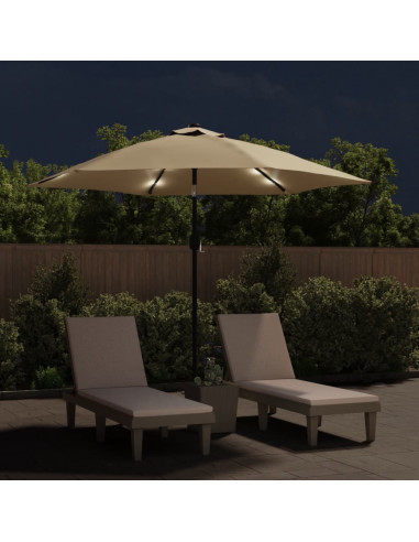 Ombrellone da Esterni con LED e Palo in Acciaio 300cm Talpa