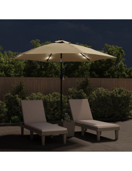 Ombrellone da Esterni con LED e Palo in Acciaio 300cm Talpa