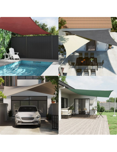 Parasole a Vela Oxford Rettangolare 3,5x5 m Beige