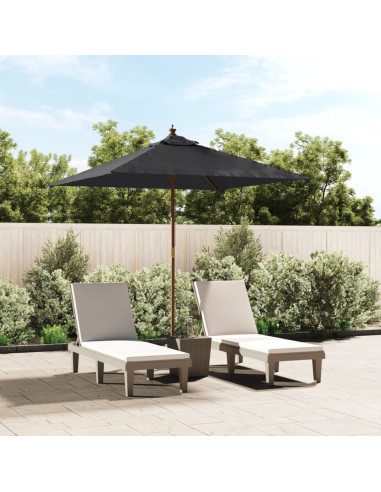 Ombrellone da Giardino con Palo in Legno Nero 198x198x231 cm