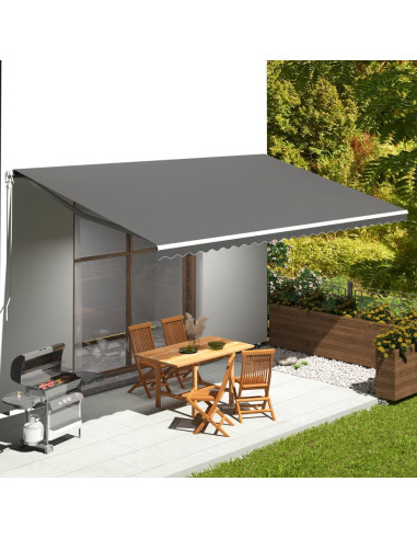 Tessuto di Ricambio per Tenda da Sole Antracite 6x3,5 m