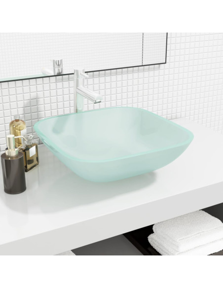 Lavandino in Vetro 42x42x14 cm Smerigliato