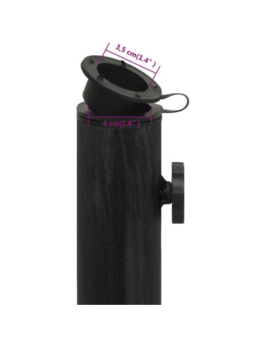 Base per Ombrellone Nera 44x44x31 cm in Ghisa