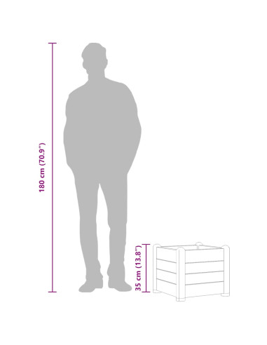 Letto Rialzato da Giardino in PP Bianco 43x43x35 cm