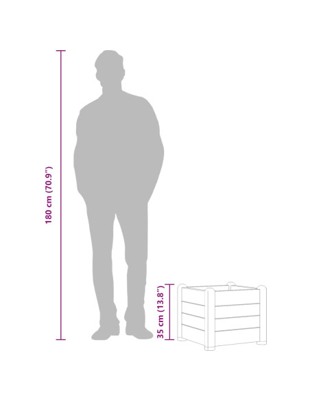 Letto Rialzato da Giardino in PP Bianco 43x43x35 cm