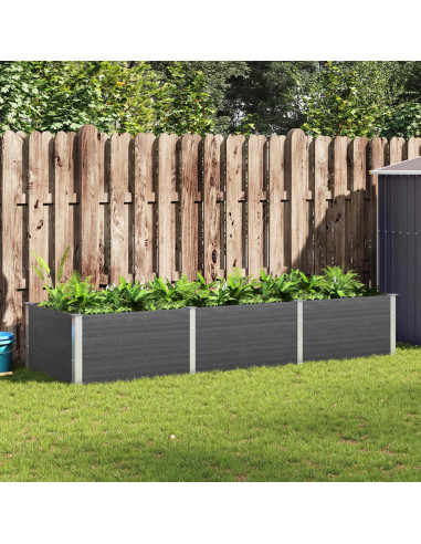 Fioriera Rialzata da Giardino Grigia 300x100x54 cm in WPC