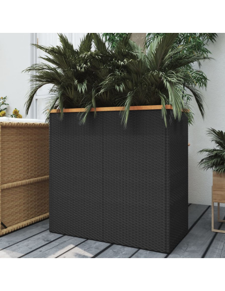 Fioriera Nera 80x40x80 cm in Polyrattan