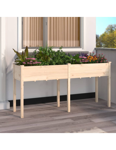 Fioriera con Fodera 161x45x76 cm Legno Massello di Abete