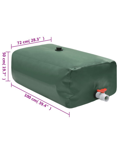 Serbatoio Acqua con Rubinetto Pieghevole 360 L in PVC