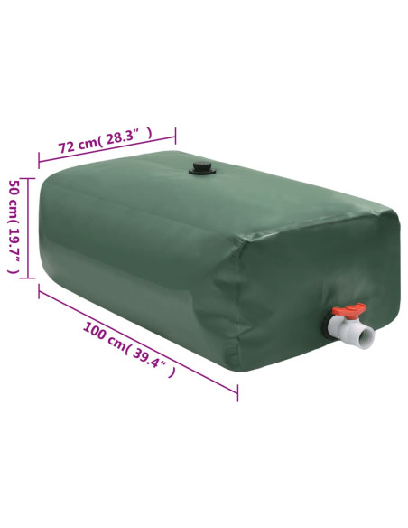 Serbatoio Acqua con Rubinetto Pieghevole 360 L in PVC