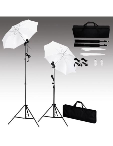 Kit Studio Fotografico con Fondali Luci e Ombrelli