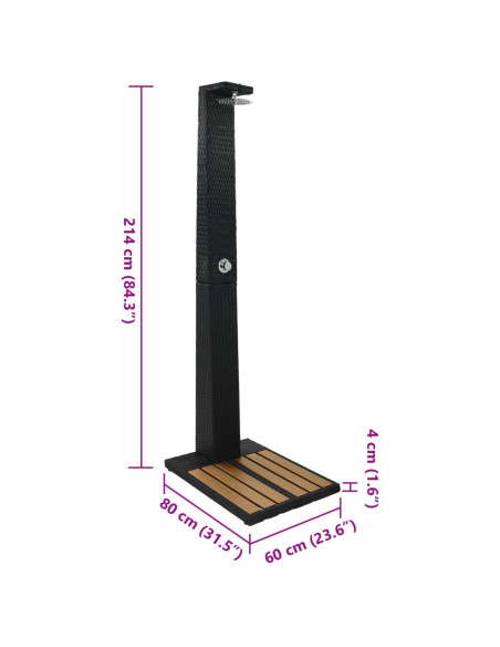 Doccia da Giardino in Polyrattan e WPC