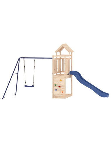 Set da Gioco da Esterno in Legno Massello di Pino