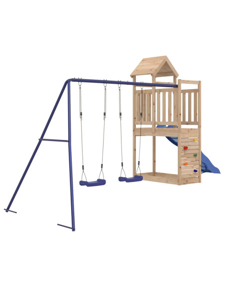 Set da Gioco da Esterno in Legno Massello di Pino