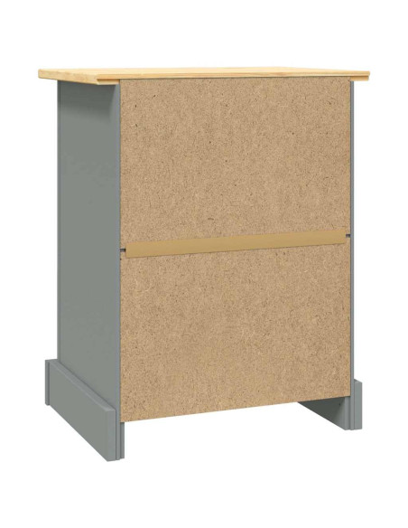 Comodino in Legno di Pino Messicano Corona Grigio 53x39x67 cm