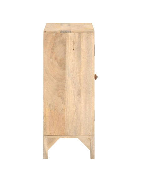 Credenza 80x30x73 cm Legno Massello di Mango e Canna Naturale