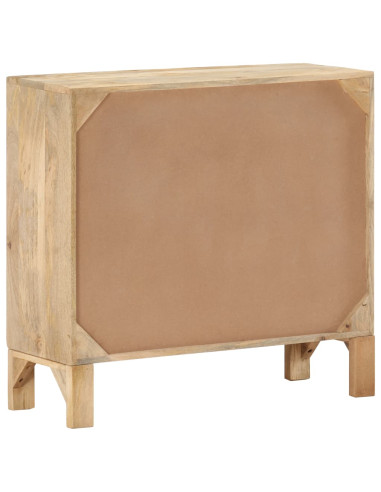 Credenza 80x30x73 cm Legno Massello di Mango e Canna Naturale