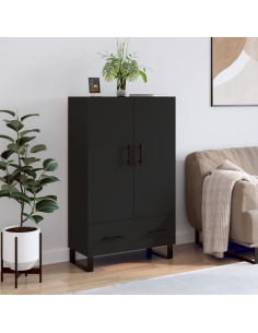 Credenza Nera 69,5x31x115 cm in Legno Multistrato