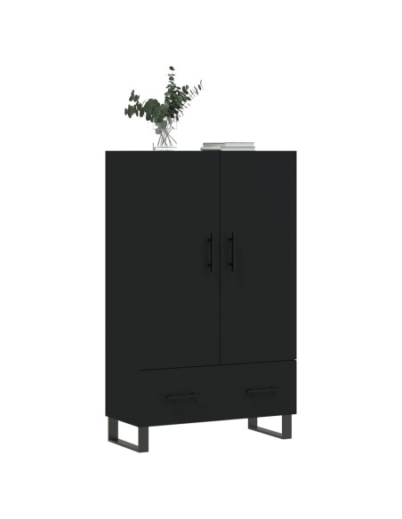 Credenza Nera 69,5x31x115 cm in Legno Multistrato