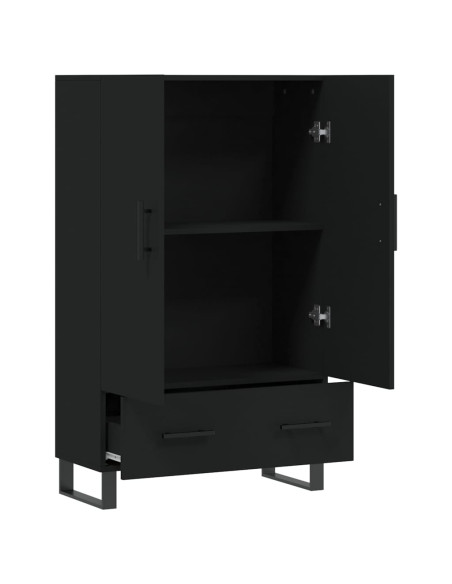 Credenza Nera 69,5x31x115 cm in Legno Multistrato