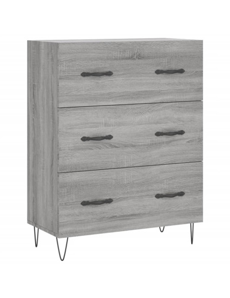 Credenza Grigio Sonoma 69,5x34x90 cm in Legno Multistrato