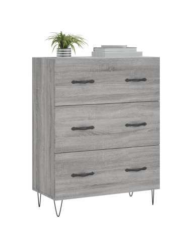 Credenza Grigio Sonoma 69,5x34x90 cm in Legno Multistrato