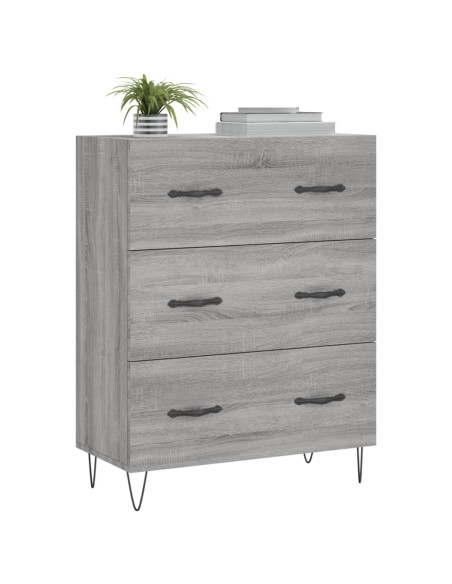 Credenza Grigio Sonoma 69,5x34x90 cm in Legno Multistrato