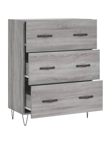 Credenza Grigio Sonoma 69,5x34x90 cm in Legno Multistrato