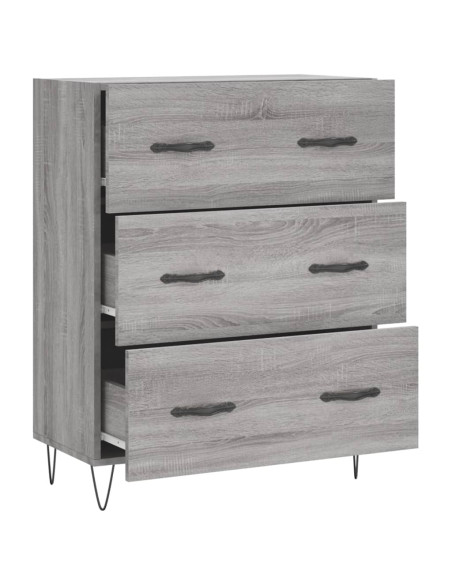 Credenza Grigio Sonoma 69,5x34x90 cm in Legno Multistrato