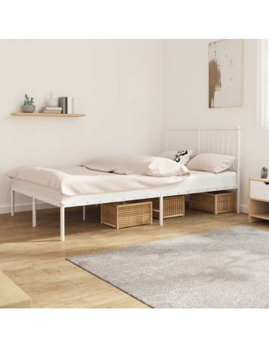 Giroletto con Testiera in Metallo Bianco 120x200 cm