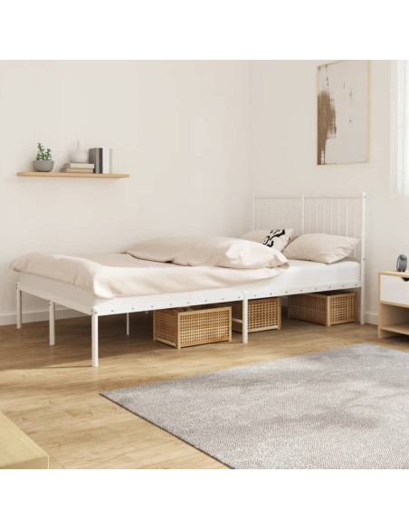 Giroletto con Testiera in Metallo Bianco 120x200 cm