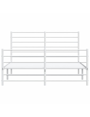 Giroletto con Testiera e Pediera Metallo Bianco 140x200 cm