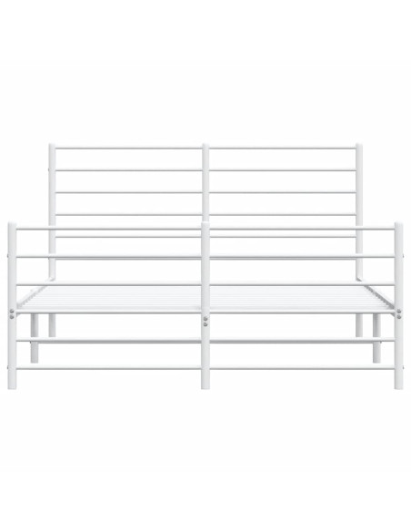 Giroletto con Testiera e Pediera Metallo Bianco 140x200 cm