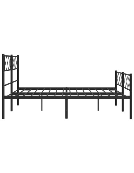 Giroletto con Testiera e Pediera Metallo Nero 140x190 cm