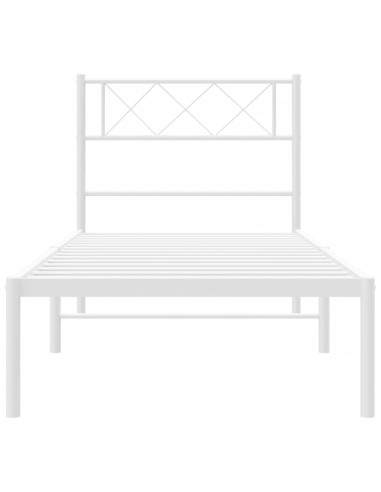 Giroletto con Testiera Metallo Bianco 80x200 cm