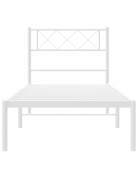 Giroletto con Testiera Metallo Bianco 80x200 cm