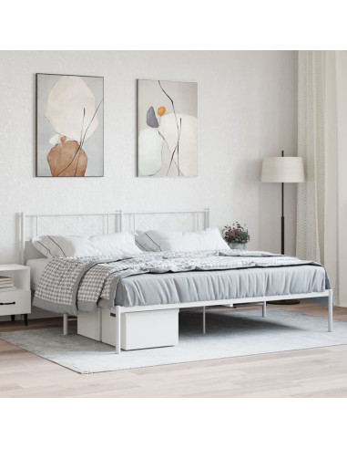 Giroletto con Testiera Metallo Bianco 200x200 cm