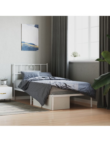 Giroletto senza Materaso con Testiera Metallo Bianco 75x190 cm