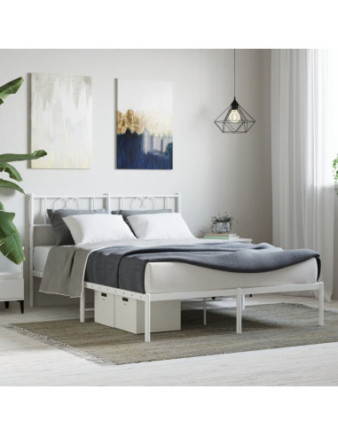 Giroletto con Testiera Metallo Bianco 160x200 cm