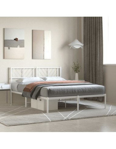 Giroletto con Testiera Metallo Bianco 140x200 cm